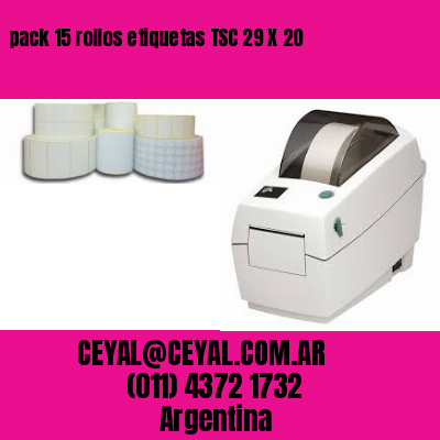 pack 15 rollos etiquetas TSC 29 X 20