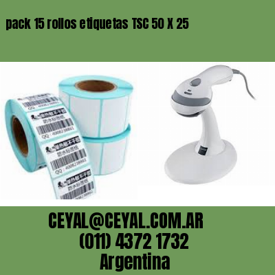 pack 15 rollos etiquetas TSC 50 X 25