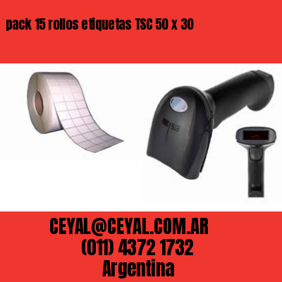 pack 15 rollos etiquetas TSC 50 x 30