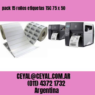 pack 15 rollos etiquetas TSC 75 x 50