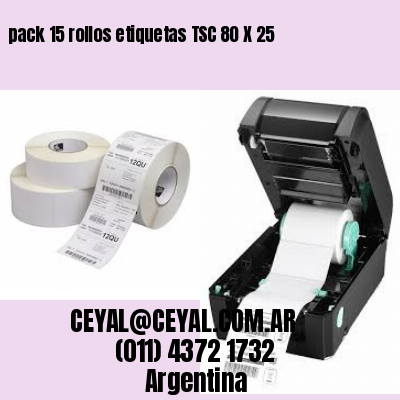pack 15 rollos etiquetas TSC 80 X 25