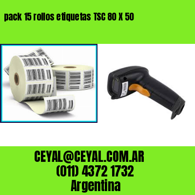 pack 15 rollos etiquetas TSC 80 X 50