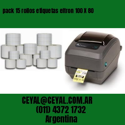 pack 15 rollos etiquetas eltron 100 X 80