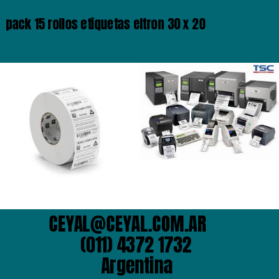 pack 15 rollos etiquetas eltron 30 x 20