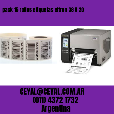 pack 15 rollos etiquetas eltron 38 X 20