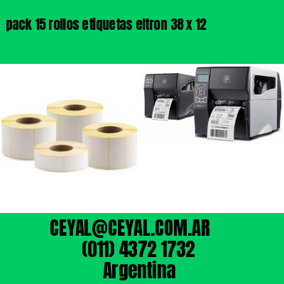 pack 15 rollos etiquetas eltron 38 x 12