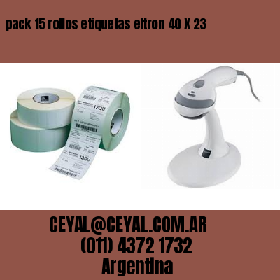 pack 15 rollos etiquetas eltron 40 X 23