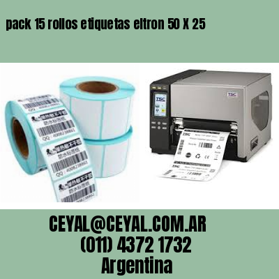 pack 15 rollos etiquetas eltron 50 X 25