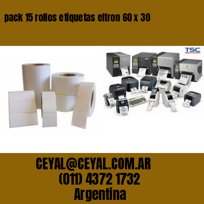 pack 15 rollos etiquetas eltron 60 x 30