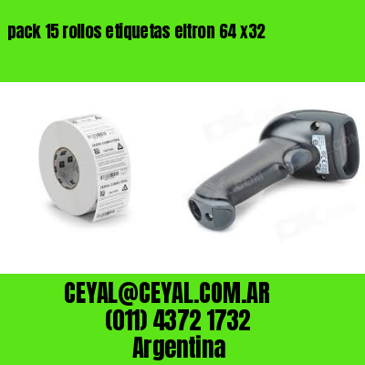 pack 15 rollos etiquetas eltron 64 x32