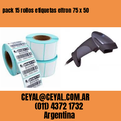 pack 15 rollos etiquetas eltron 75 x 50