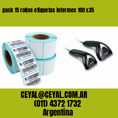 pack 15 rollos etiquetas intermec 100 x35