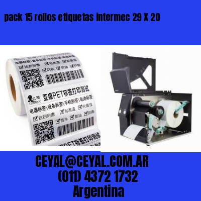 pack 15 rollos etiquetas intermec 29 X 20