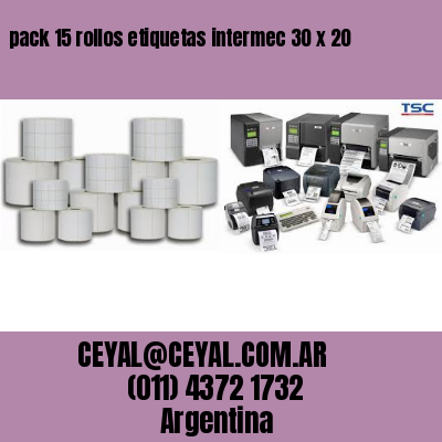 pack 15 rollos etiquetas intermec 30 x 20