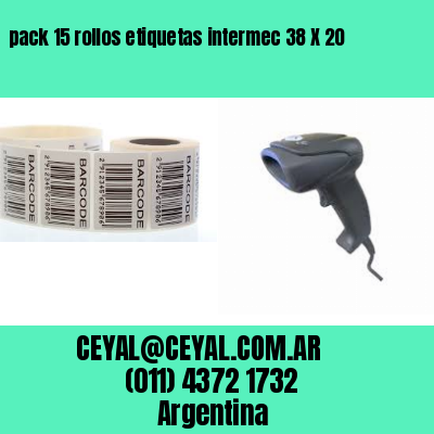 pack 15 rollos etiquetas intermec 38 X 20