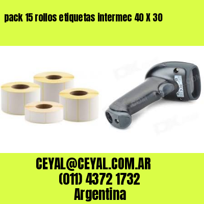 pack 15 rollos etiquetas intermec 40 X 30