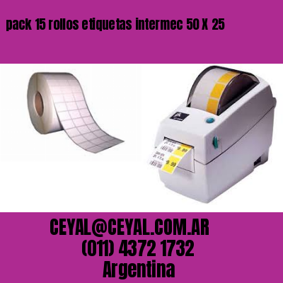 pack 15 rollos etiquetas intermec 50 X 25