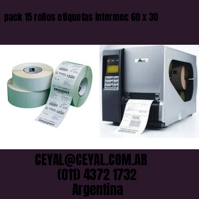 pack 15 rollos etiquetas intermec 60 x 30