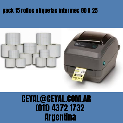 pack 15 rollos etiquetas intermec 80 X 25