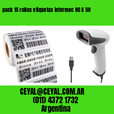 pack 15 rollos etiquetas intermec 80 X 50