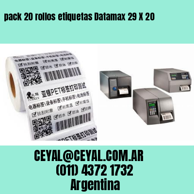 pack 20 rollos etiquetas Datamax 29 X 20