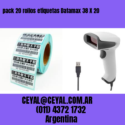 pack 20 rollos etiquetas Datamax 38 X 20