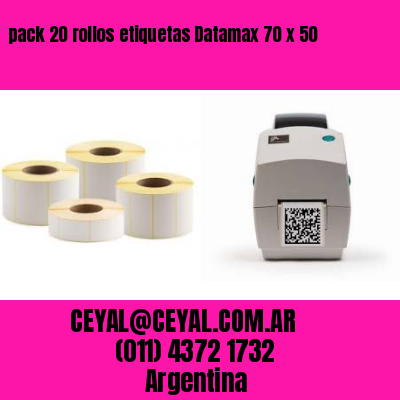 pack 20 rollos etiquetas Datamax 70 x 50