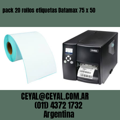 pack 20 rollos etiquetas Datamax 75 x 50