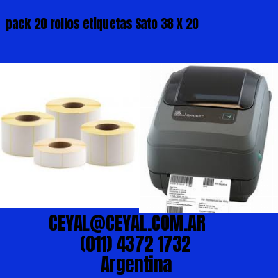 pack 20 rollos etiquetas Sato 38 X 20