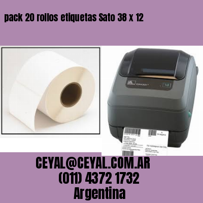 pack 20 rollos etiquetas Sato 38 x 12