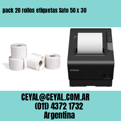 pack 20 rollos etiquetas Sato 50 x 30