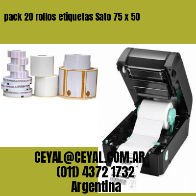 pack 20 rollos etiquetas Sato 75 x 50