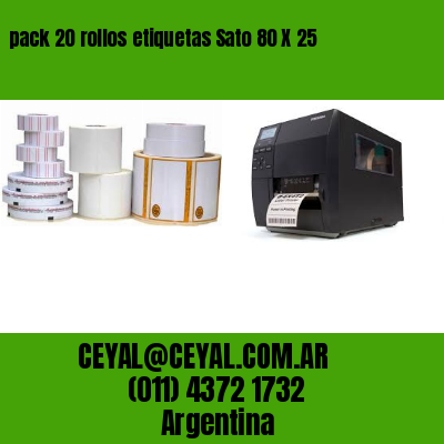 pack 20 rollos etiquetas Sato 80 X 25