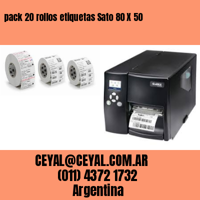 pack 20 rollos etiquetas Sato 80 X 50