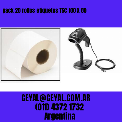 pack 20 rollos etiquetas TSC 100 X 80