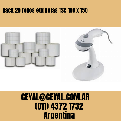 pack 20 rollos etiquetas TSC 100 x 150