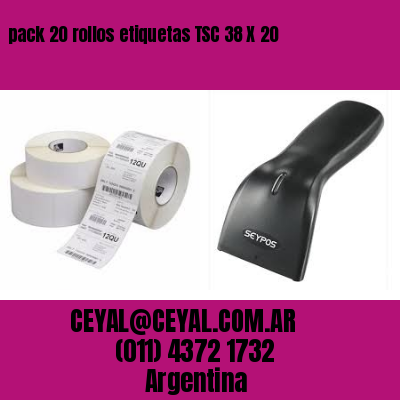 pack 20 rollos etiquetas TSC 38 X 20