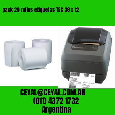 pack 20 rollos etiquetas TSC 38 x 12