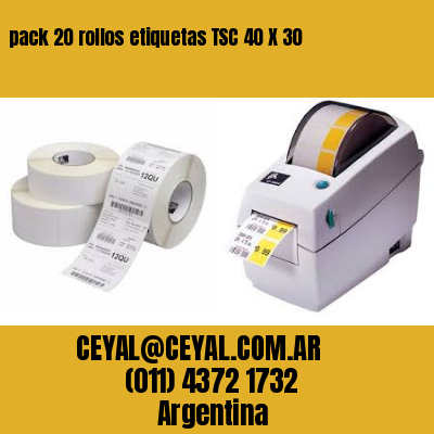 pack 20 rollos etiquetas TSC 40 X 30