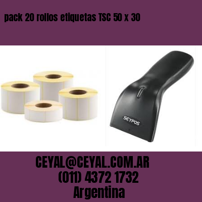 pack 20 rollos etiquetas TSC 50 x 30