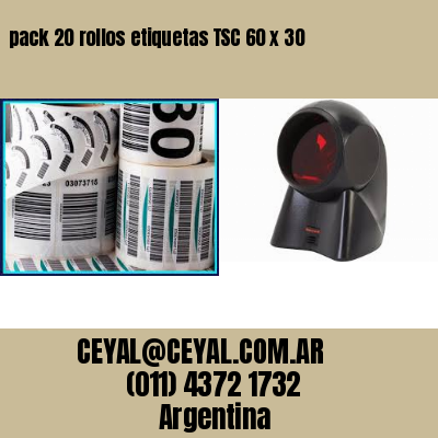 pack 20 rollos etiquetas TSC 60 x 30