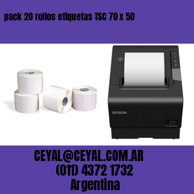 pack 20 rollos etiquetas TSC 70 x 50