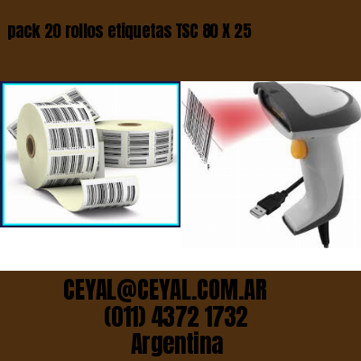 pack 20 rollos etiquetas TSC 80 X 25