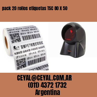 pack 20 rollos etiquetas TSC 80 X 50