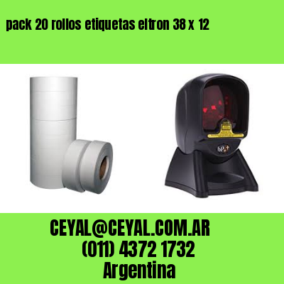 pack 20 rollos etiquetas eltron 38 x 12