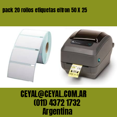 pack 20 rollos etiquetas eltron 50 X 25