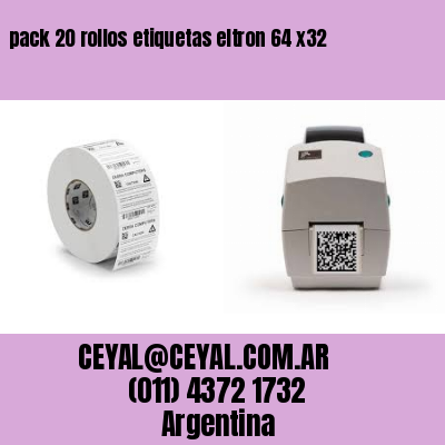 pack 20 rollos etiquetas eltron 64 x32