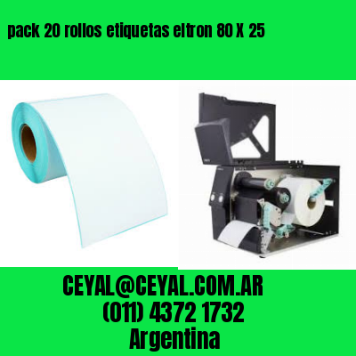 pack 20 rollos etiquetas eltron 80 X 25