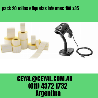 pack 20 rollos etiquetas intermec 100 x35