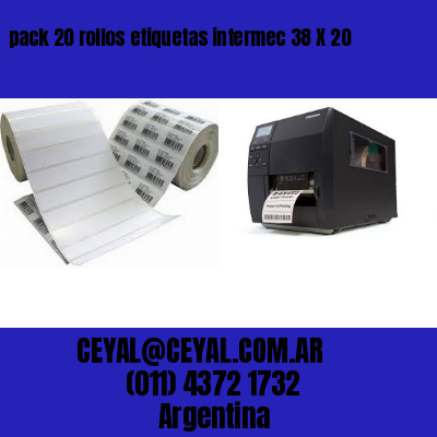 pack 20 rollos etiquetas intermec 38 X 20